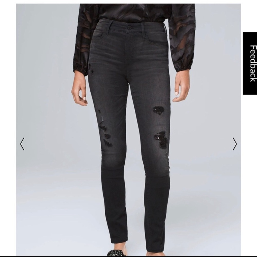 WHBM black sequin jeans, 10